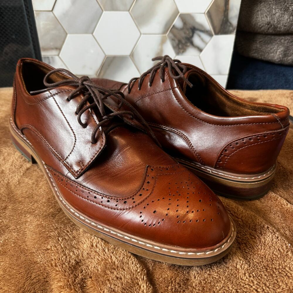 Arkbird Men’s Brown Lace Up Oxford‎ Dress Shoes Size 12 Classic Staple Preppy